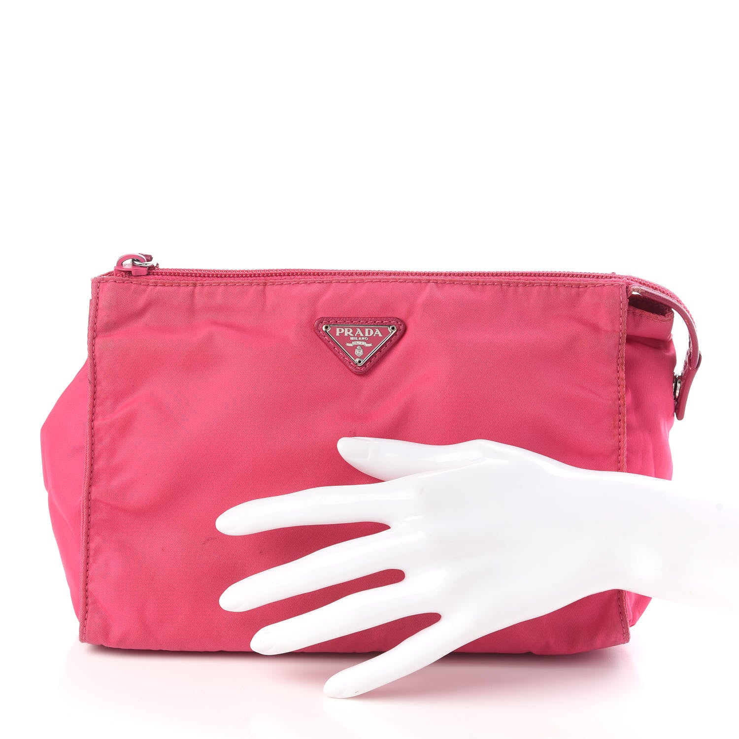 Prada Tessuto Nylon Vela Cosmetic Pouch Fuxia 2 of 15