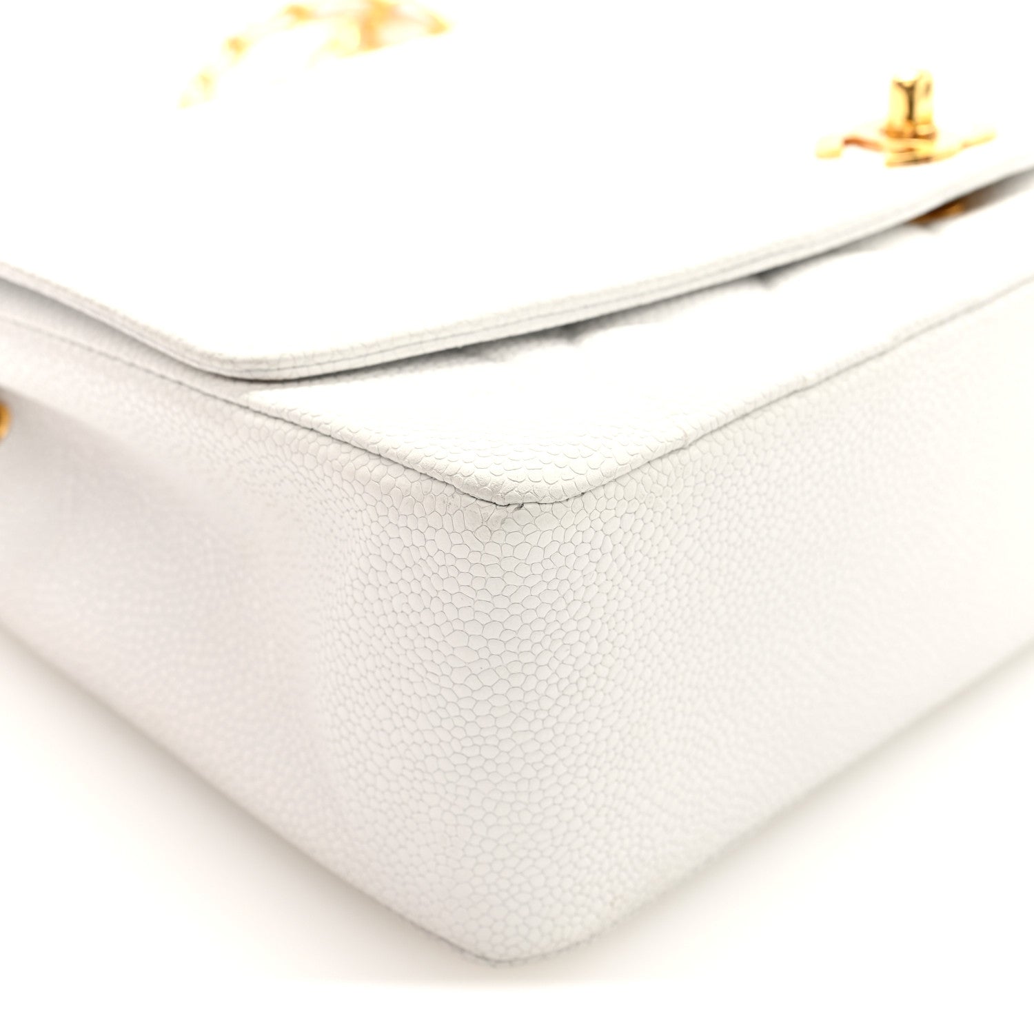 Chanel Caviar Quilted Medium Single Flap White 9 of 10