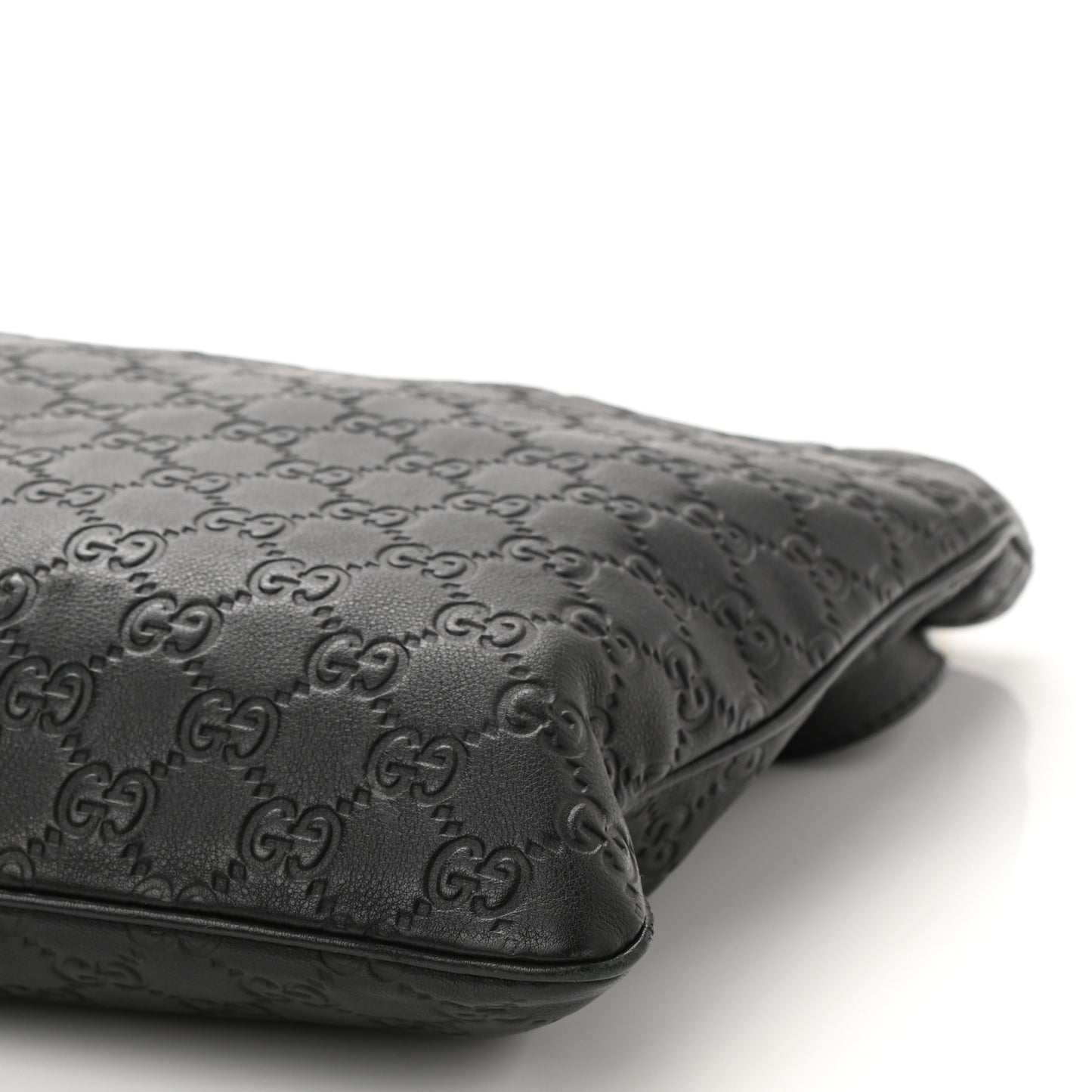 Guccissima Medium Flat Messenger Bag Black