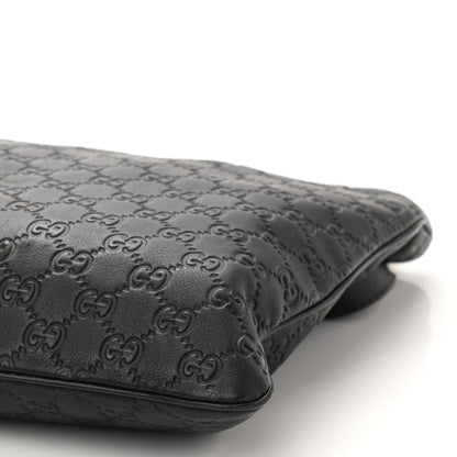 Gucci Guccissima Medium Flat Messenger Bag Black 10 of 10