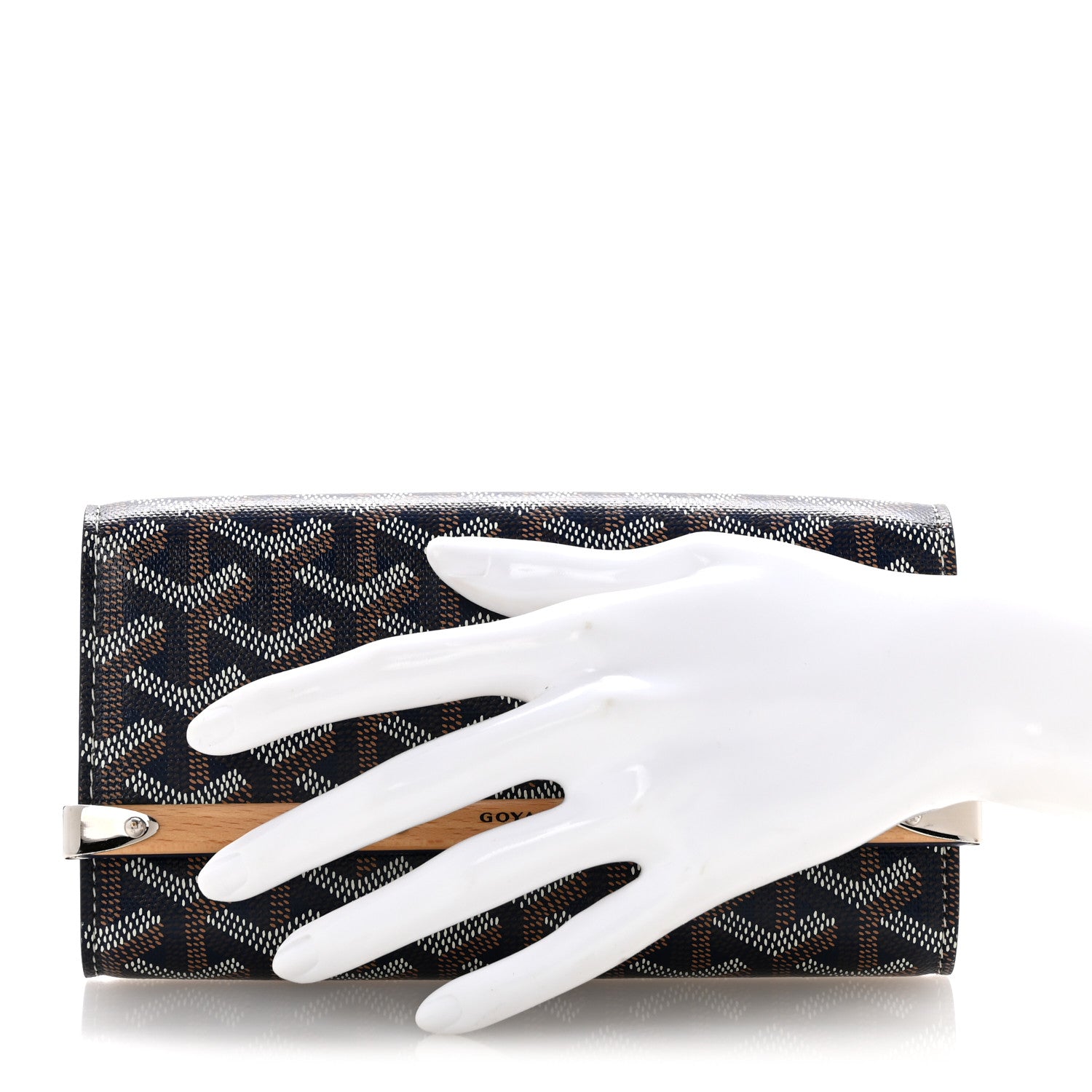Goyard Goyardine Monte Carlo Bois Clutch Navy 2 of 11