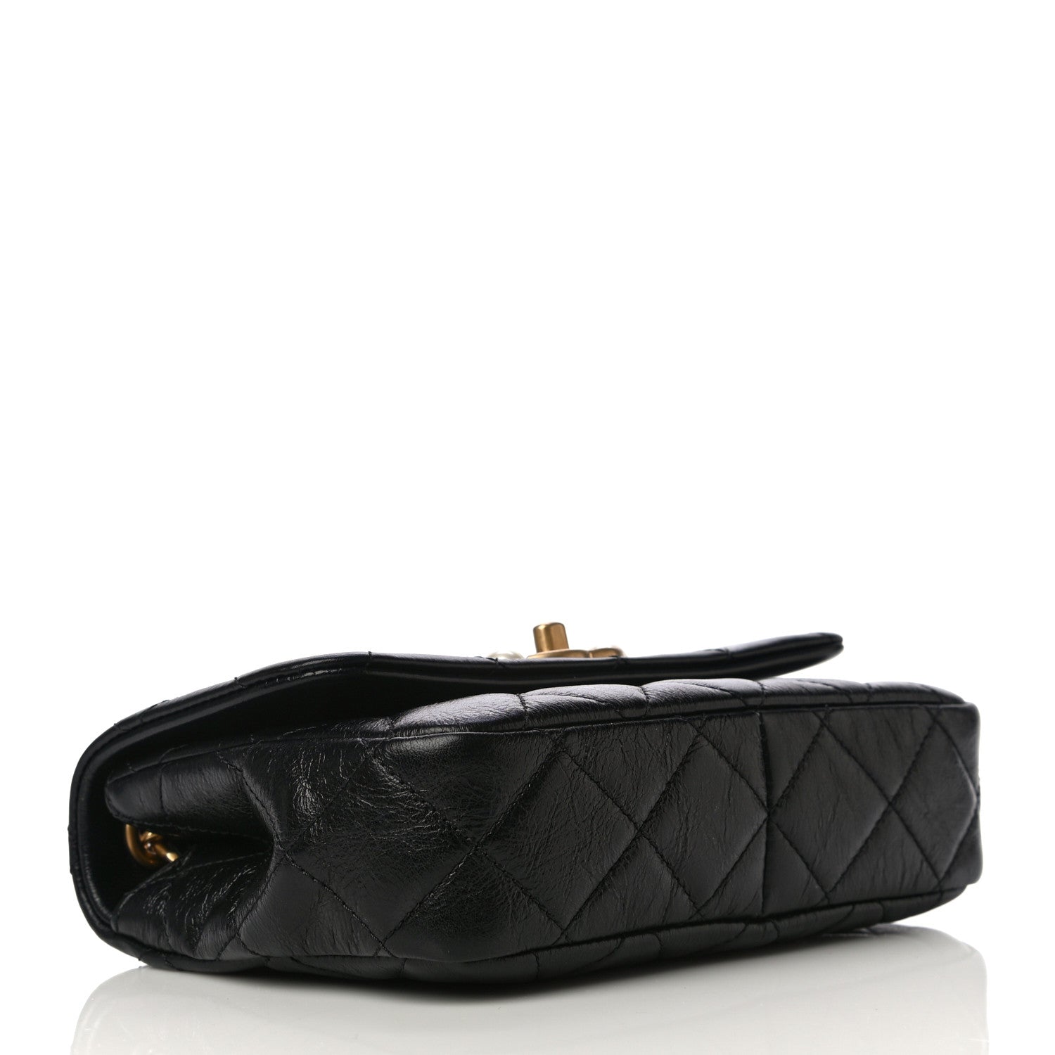 Chanel Calfskin Quilted Mini Pearl Flap Bag Black 4 of 15