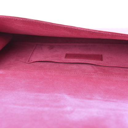 Saint Laurent Calfskin Classic Y Ligne Clutch Fuchsia 10 of 12