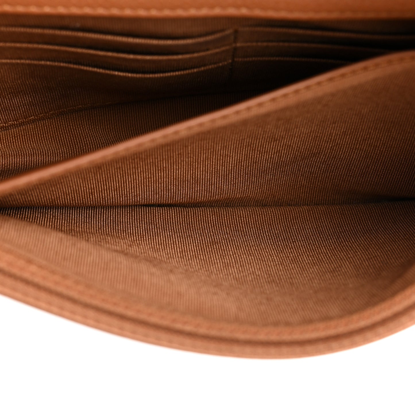 Caviar Quilted Wallet On Chain WOC Light Brown