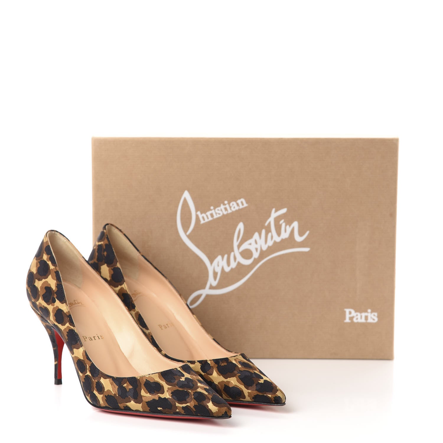 Christian Louboutin Nappa Silk Leopard Clare 80 Pumps 35.5 Marron 12 of 12