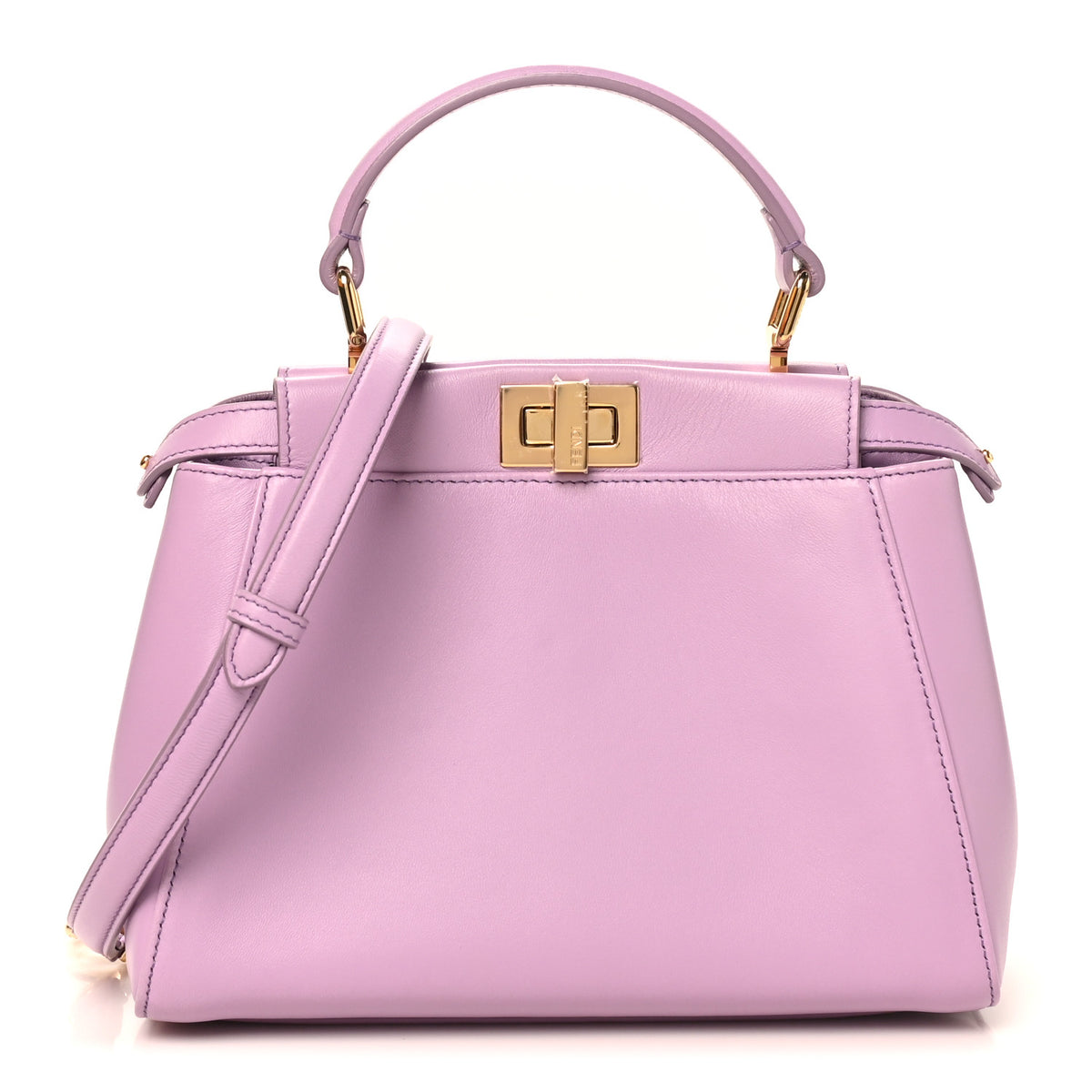 Fendi Nappa Stacked Bar Mini Peekaboo Iconic Satchel Violetta 1 of 9