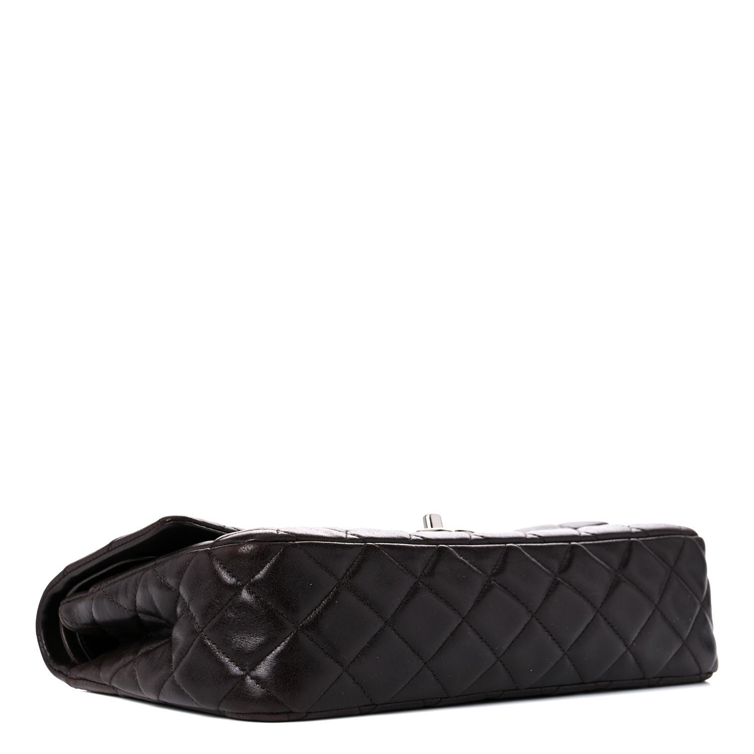 Chanel Lambskin Quilted Medium Double Flap Dark Brown 4 of 18