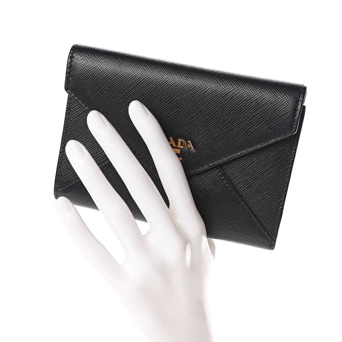 Saffiano Compact Envelope Wallet Black