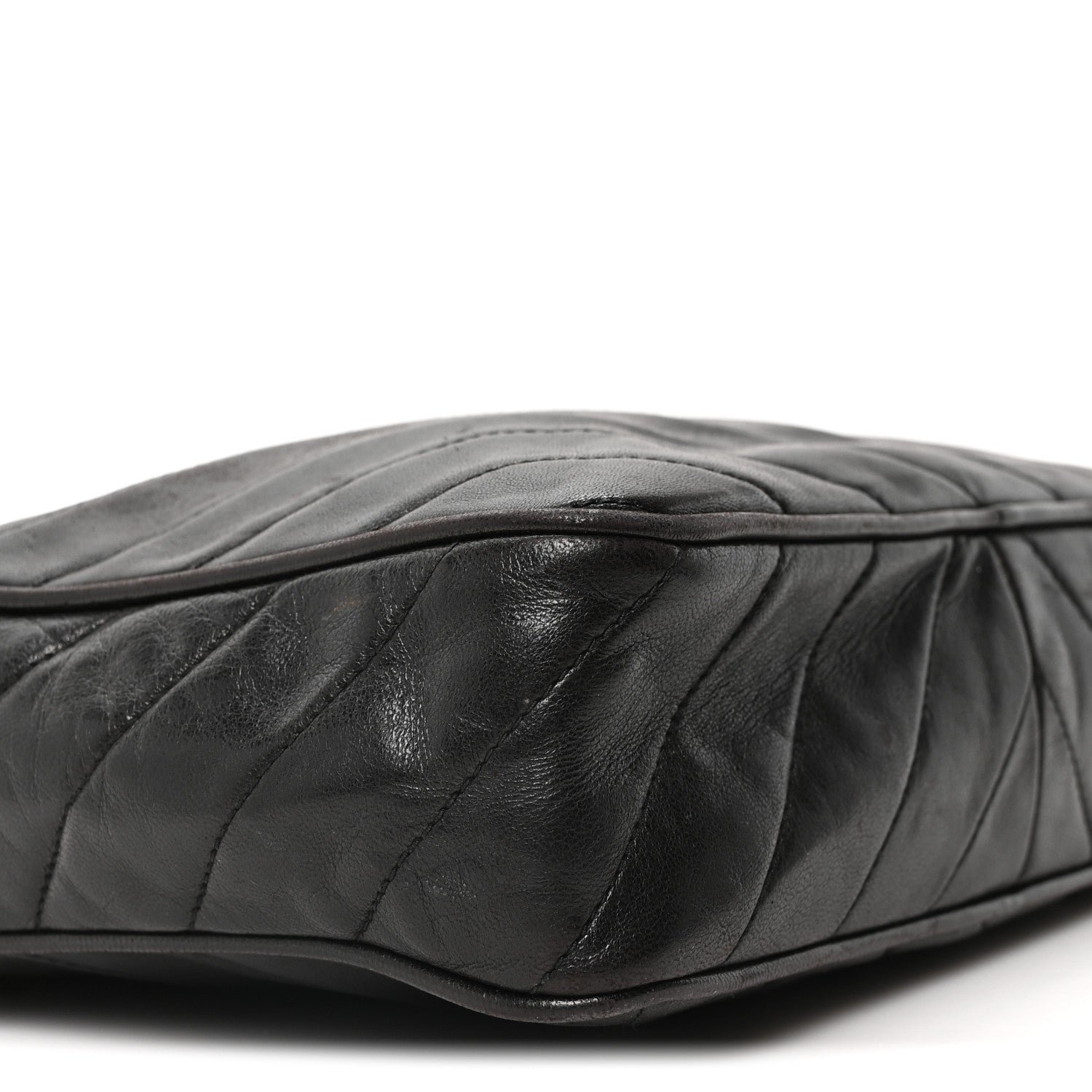 Chanel Lambskin Chevron Quilted Tassel Camera Case Black 18 of 23