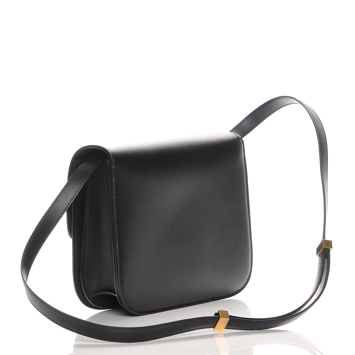 Box Calfskin Medium Classic Box Flap Bag Black