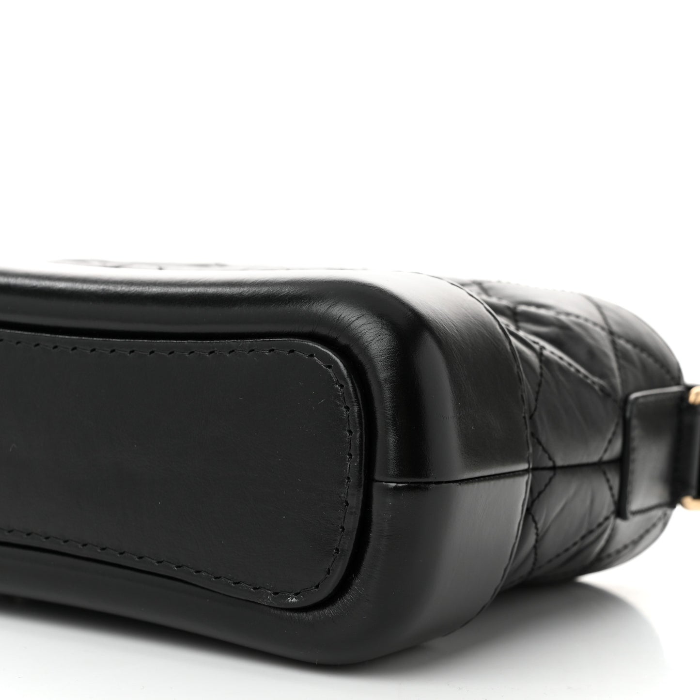 Aged Calfskin Quilted Small Gabrielle Hobo Black