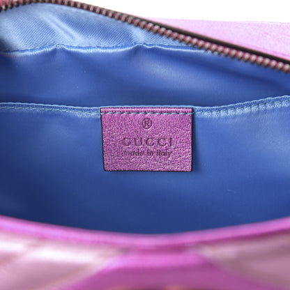 Gucci Laminated Nappa Matelasse Small GG Marmont Chain Shoulder Bag Fuxia Rosso Rosa 8 of 10