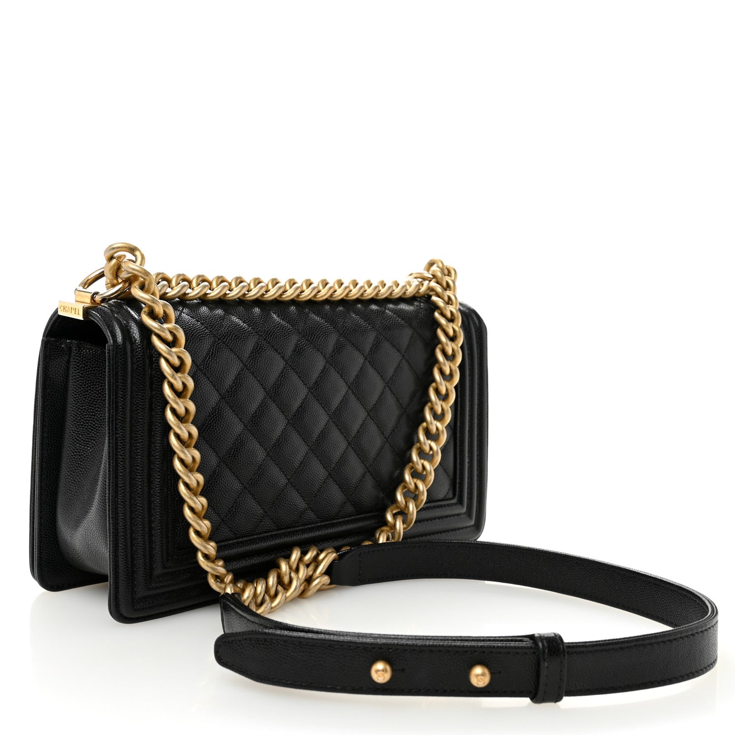 Caviar Quilted Medium Boy Flap Black