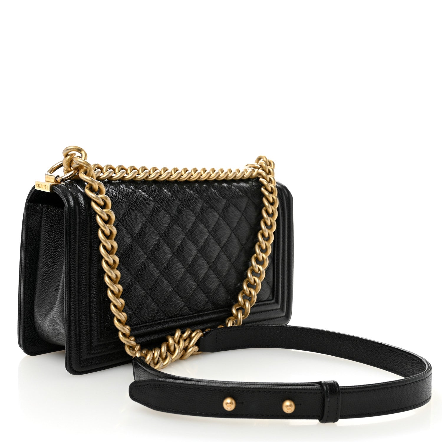 Chanel Caviar Quilted Medium Boy Flap Black 2 of 11