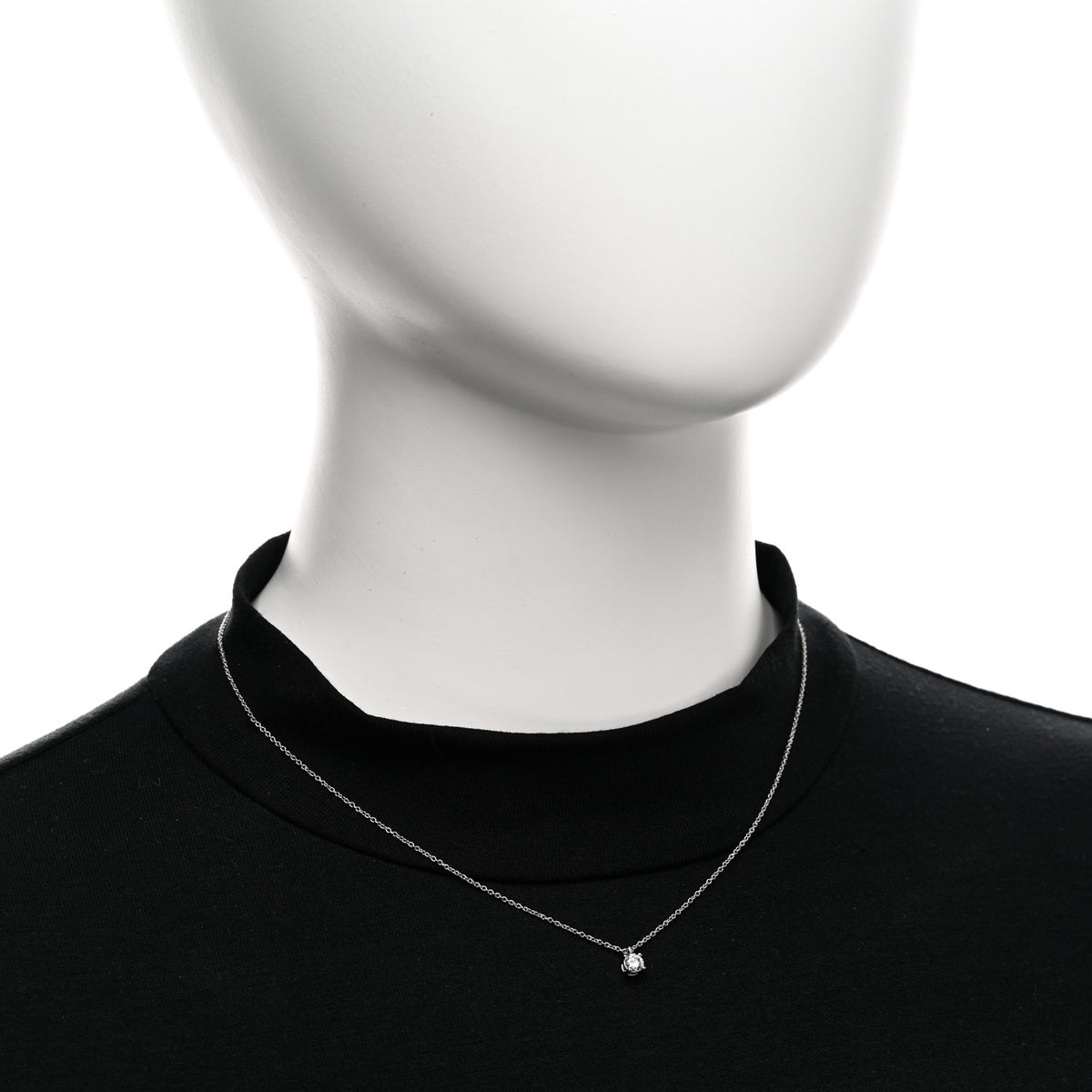Tiffany Platinum Diamond .22ct Solitaire Pendant Necklace 2 of 4