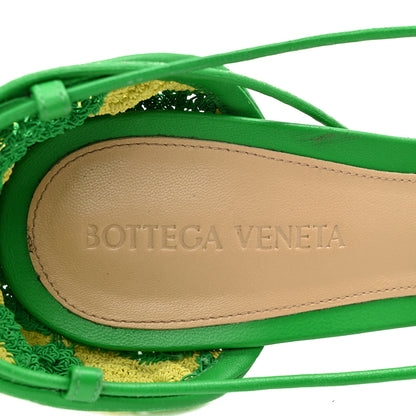 Bottega Veneta Crochet Stretch Ankle Tie Sandals 37 Kiwi Parakeet 8 of 8
