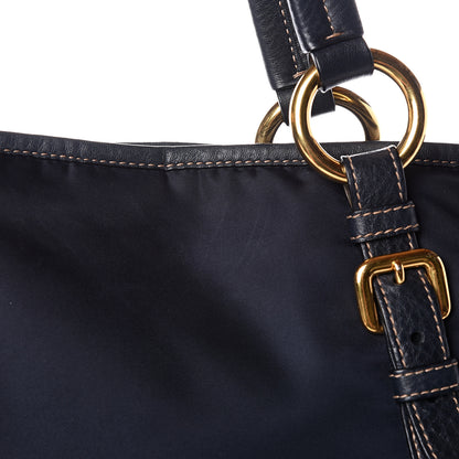 Prada Tessuto Nylon Vitello Daino Tote Baltico 15 of 16