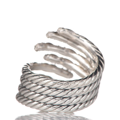David Yurman Sterling Silver Diamond Willow Open Four Row Ring 49 5 3 of 6