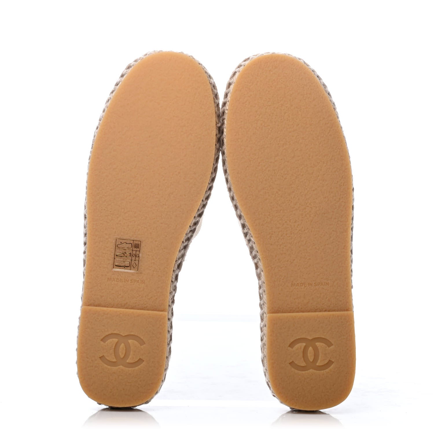 Chanel Denim CC Espadrille Mules 38 White Black 4 of 4
