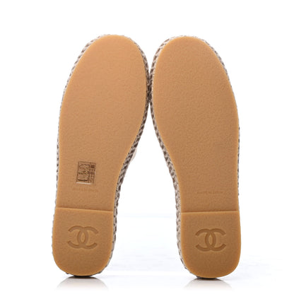 Chanel Denim CC Espadrille Mules 38 White Black 4 of 4