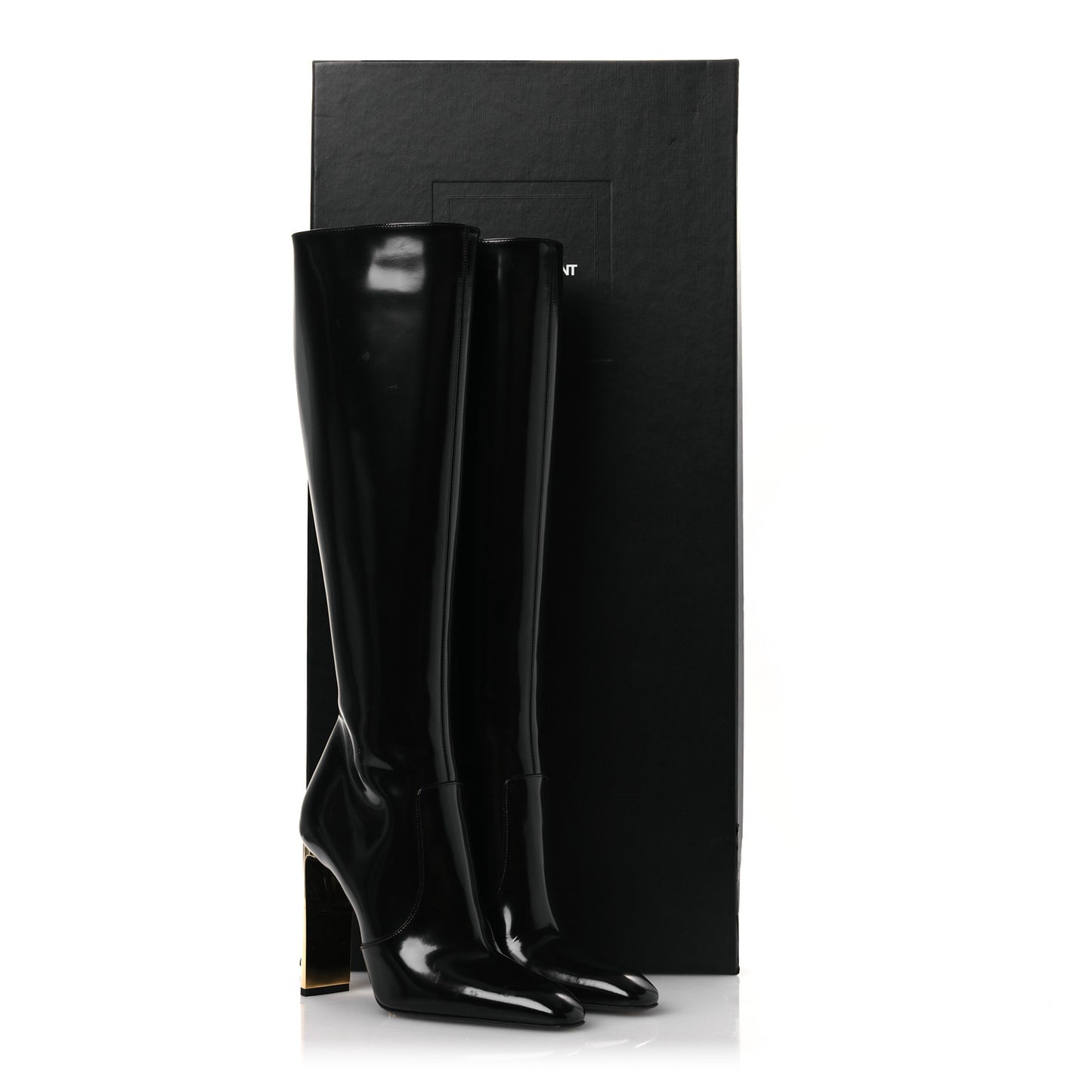 Glazed Calfskin Auteuil 105mm Zip Boots 38 Black