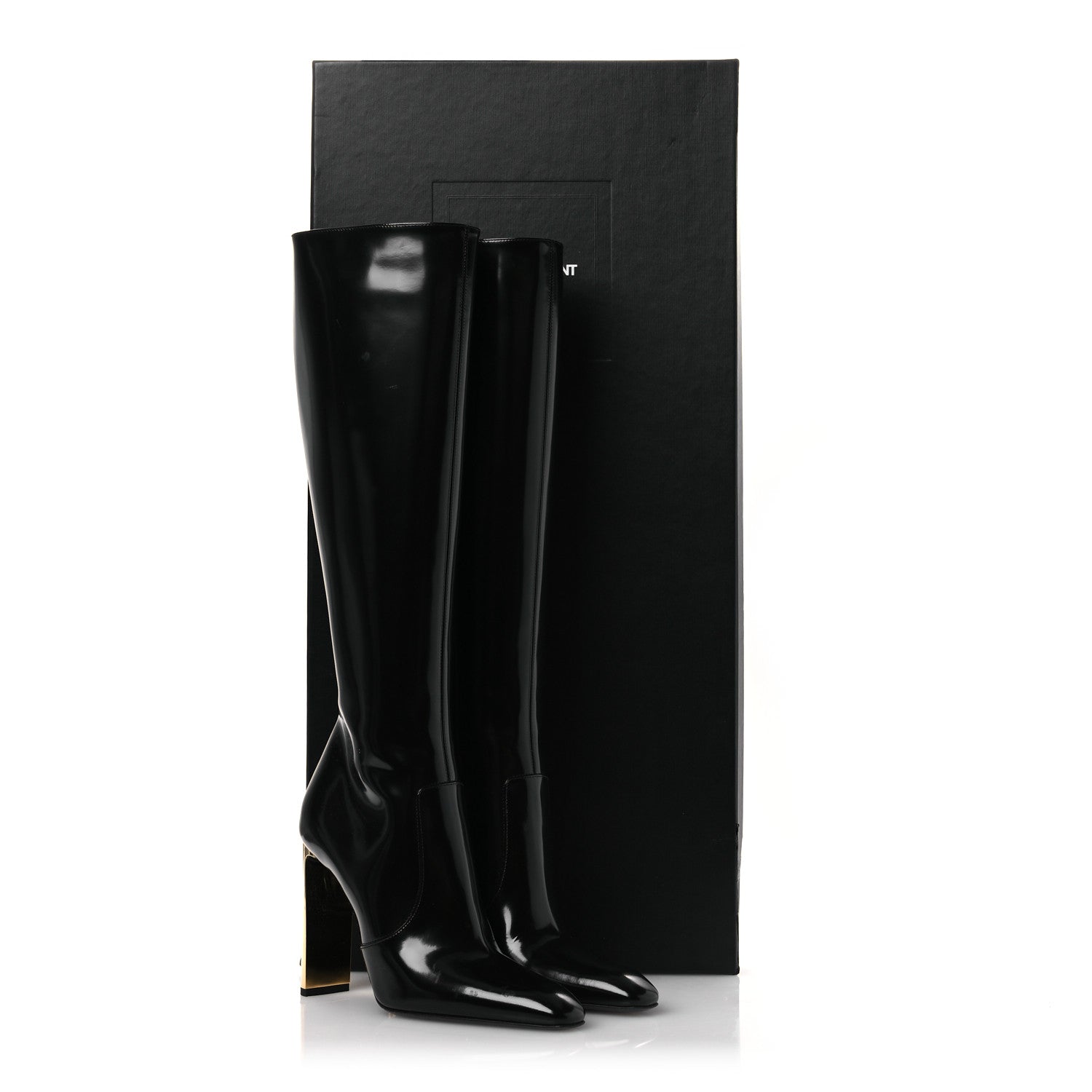 Saint Laurent Glazed Calfskin Auteuil 105mm Zip Boots 38 Black 13 of 13