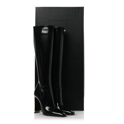 Saint Laurent Glazed Calfskin Auteuil 105mm Zip Boots 38 Black 13 of 13