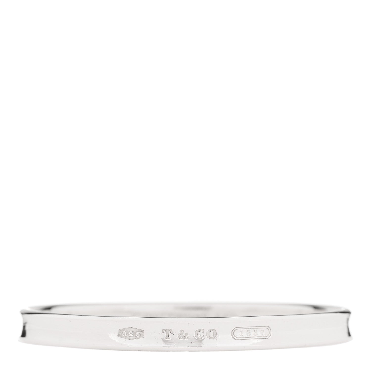 Tiffany Sterling Silver Narrow 1837 Bangle Bracelet 1 of 4