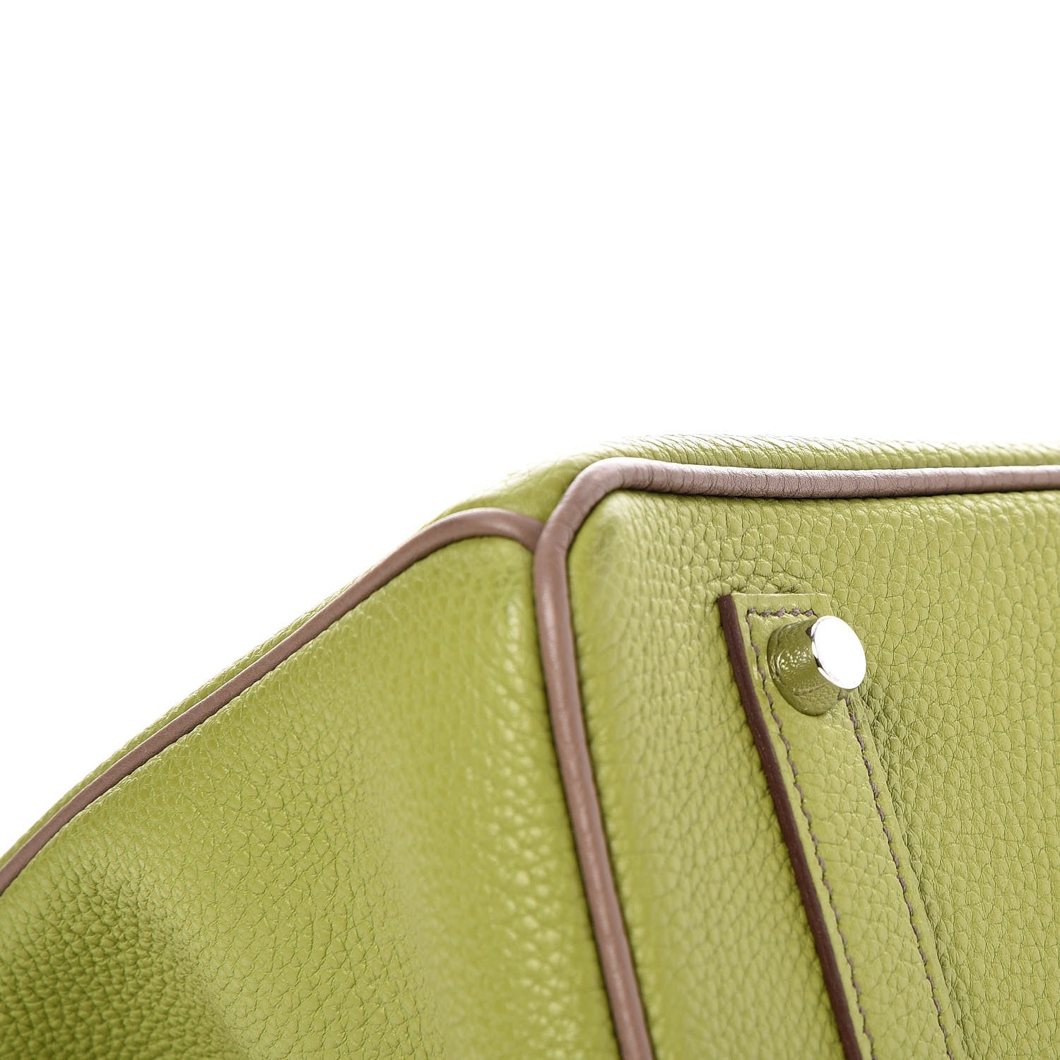 Hermes Togo Bi Color Horseshoe Birkin 35 Vert Anis Etoupe 34 of 35