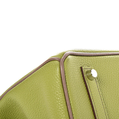 Hermes Togo Bi Color Horseshoe Birkin 35 Vert Anis Etoupe 34 of 35