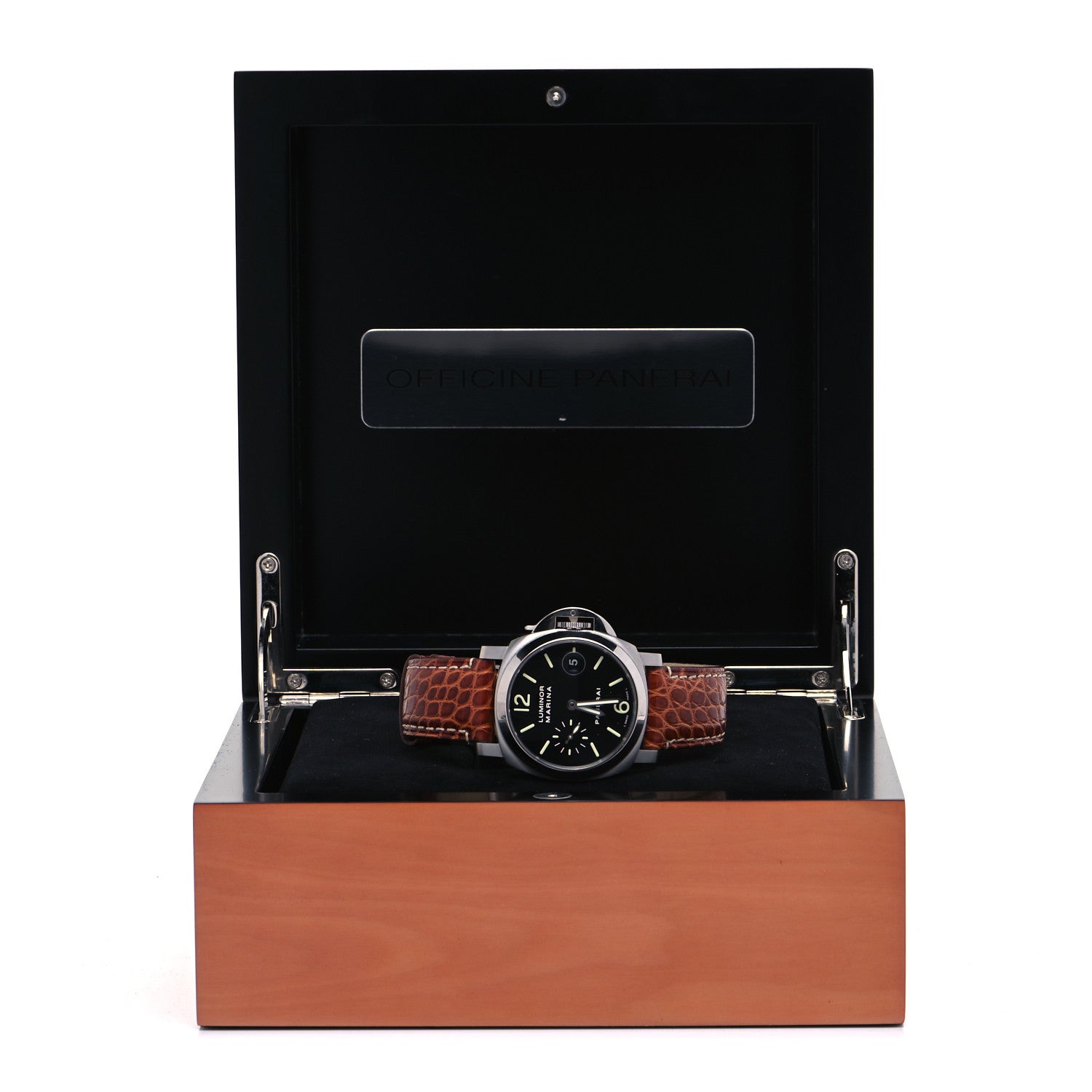 Panerai Stainless Steel Alligator 40mm Luminor Marina Automatic Watch Black PAM00048 5 of 5