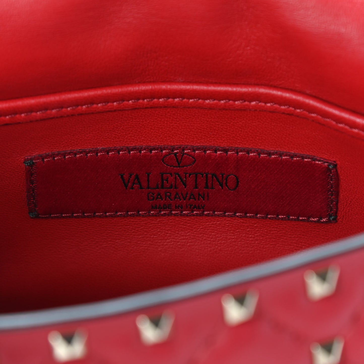 Nappa Small Rockstud Spike Shoulder Bag Rosso Valentino