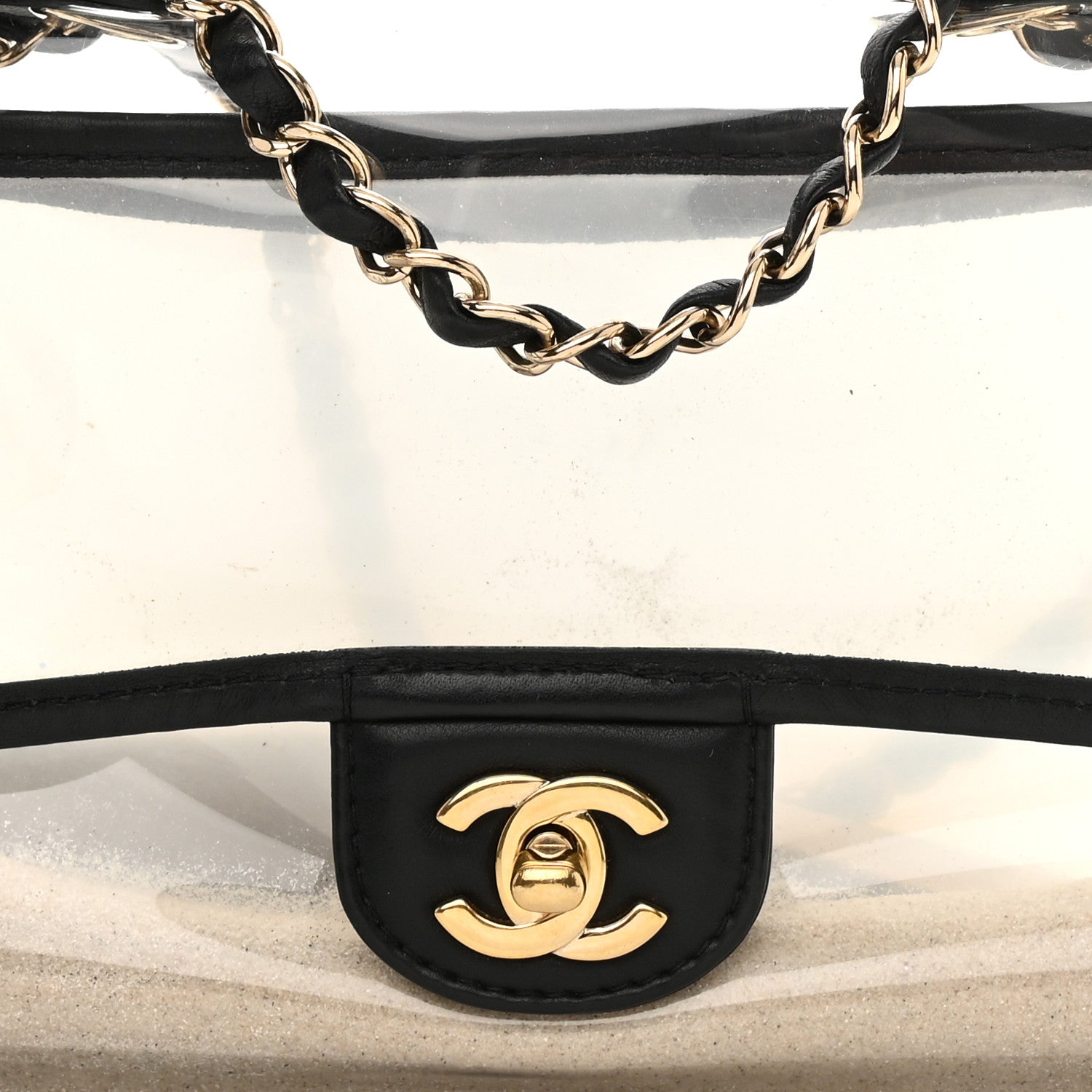 Chanel Lambskin PVC Sand By The Sea Flap With Pearl Strap Black 8 of 8
