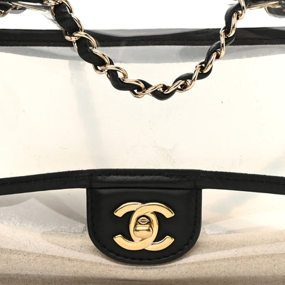 Chanel Lambskin PVC Sand By The Sea Flap With Pearl Strap Black 8 of 8