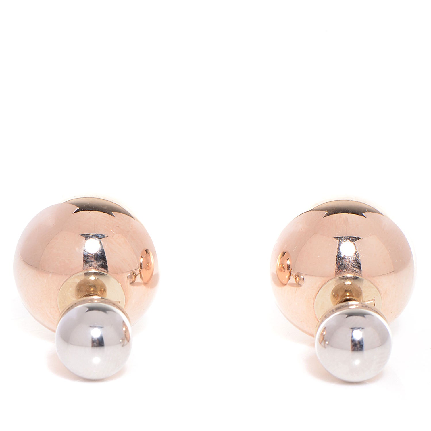Christian Dior Mise En Dior Tribal Earrings Rose Gold Silver 1 of 5