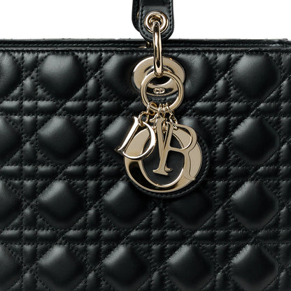 Christian Dior Lambskin Cannage Large Lady Dior Black 8 of 11