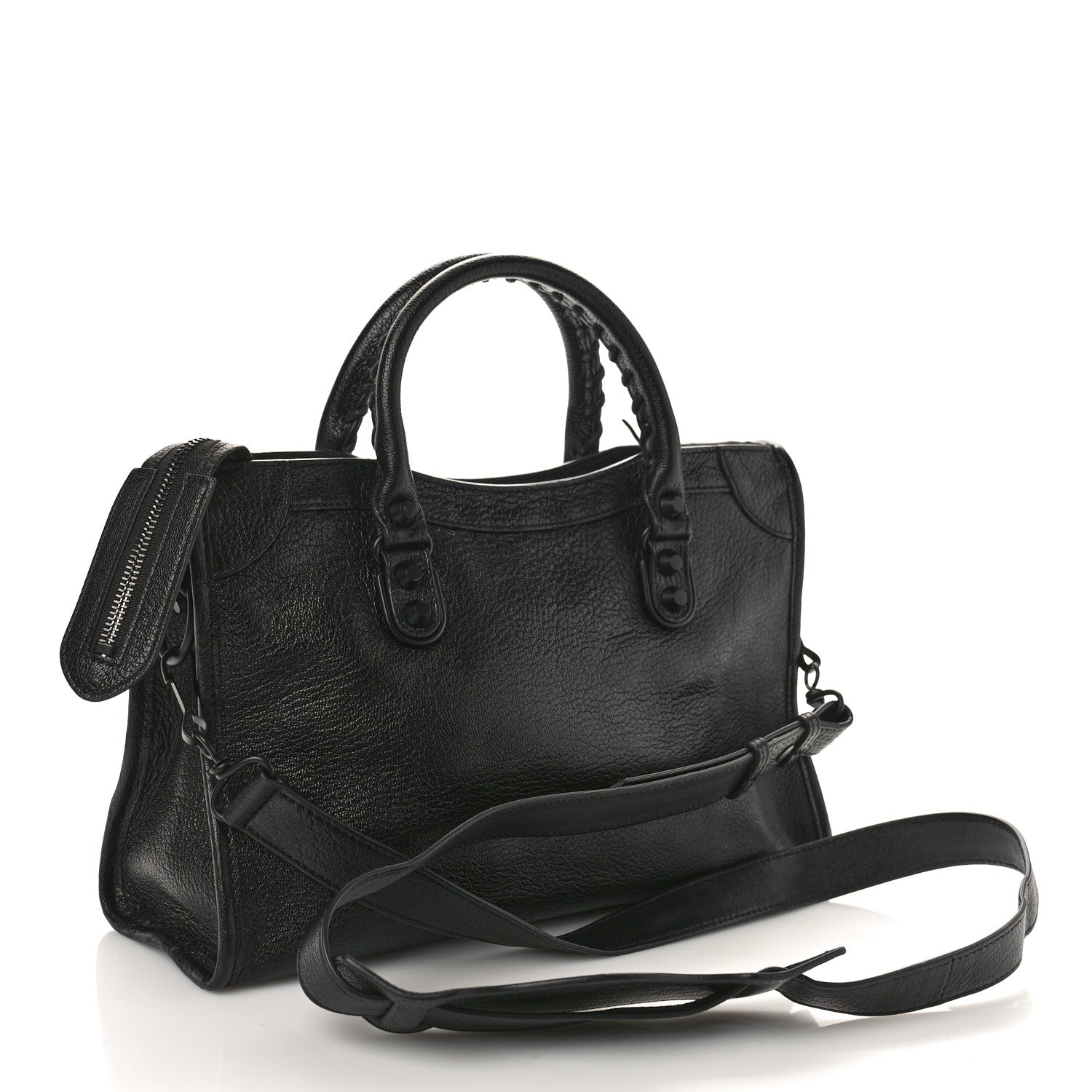 Balenciaga Chevre Black Metallic Edge Hardware S City Black 3 of 8