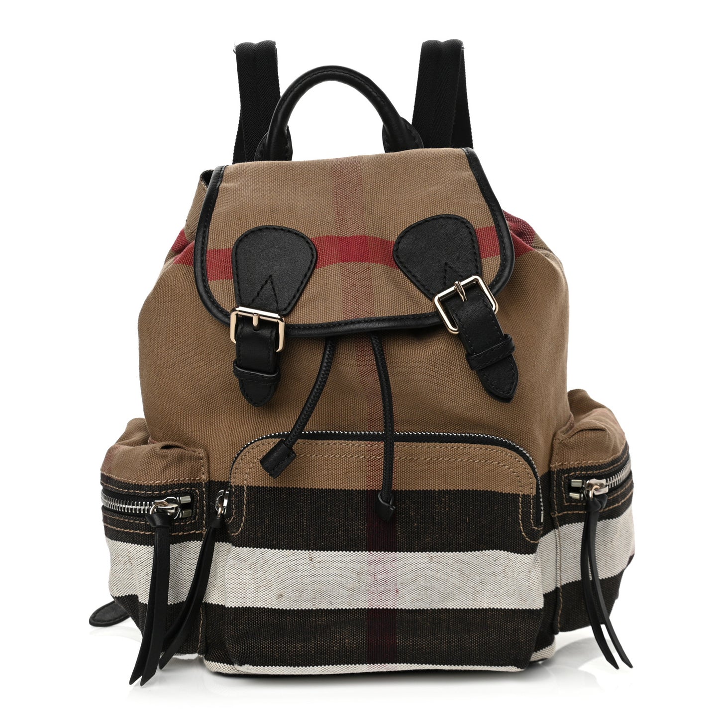 Canvas Mega Check Medium Rucksack Backpack Black