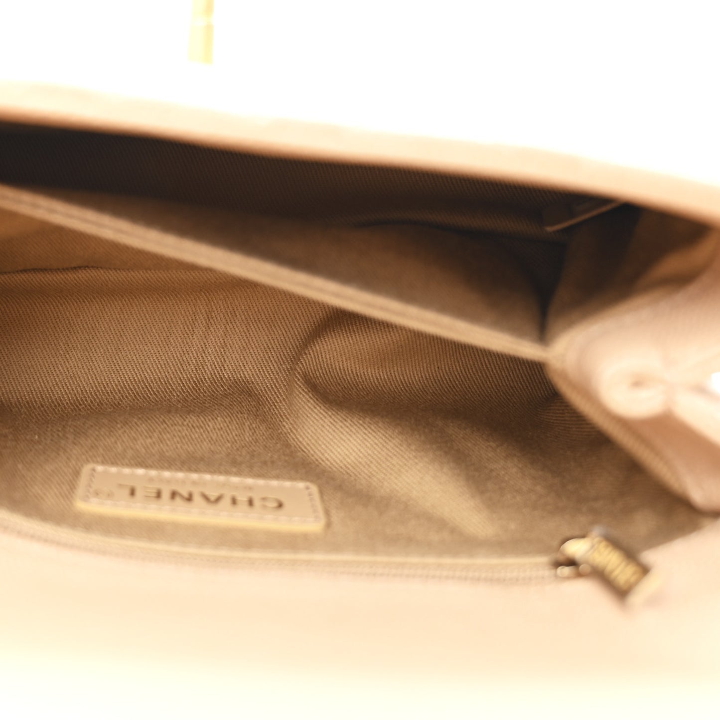 Caviar Lizard Embossed Quilted Mini Coco Handle Flap Beige