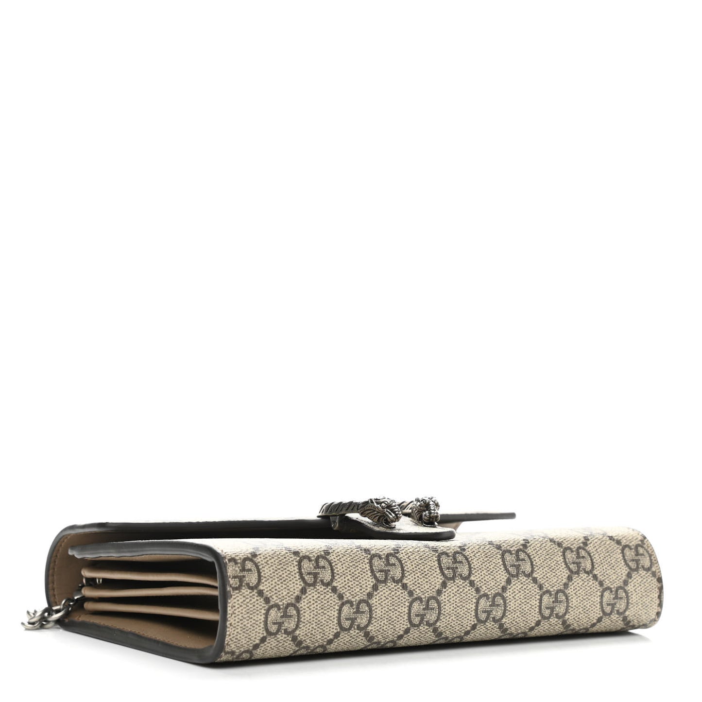 GG Supreme Monogram Mini Dionysus Chain Wallet Beige Taupe