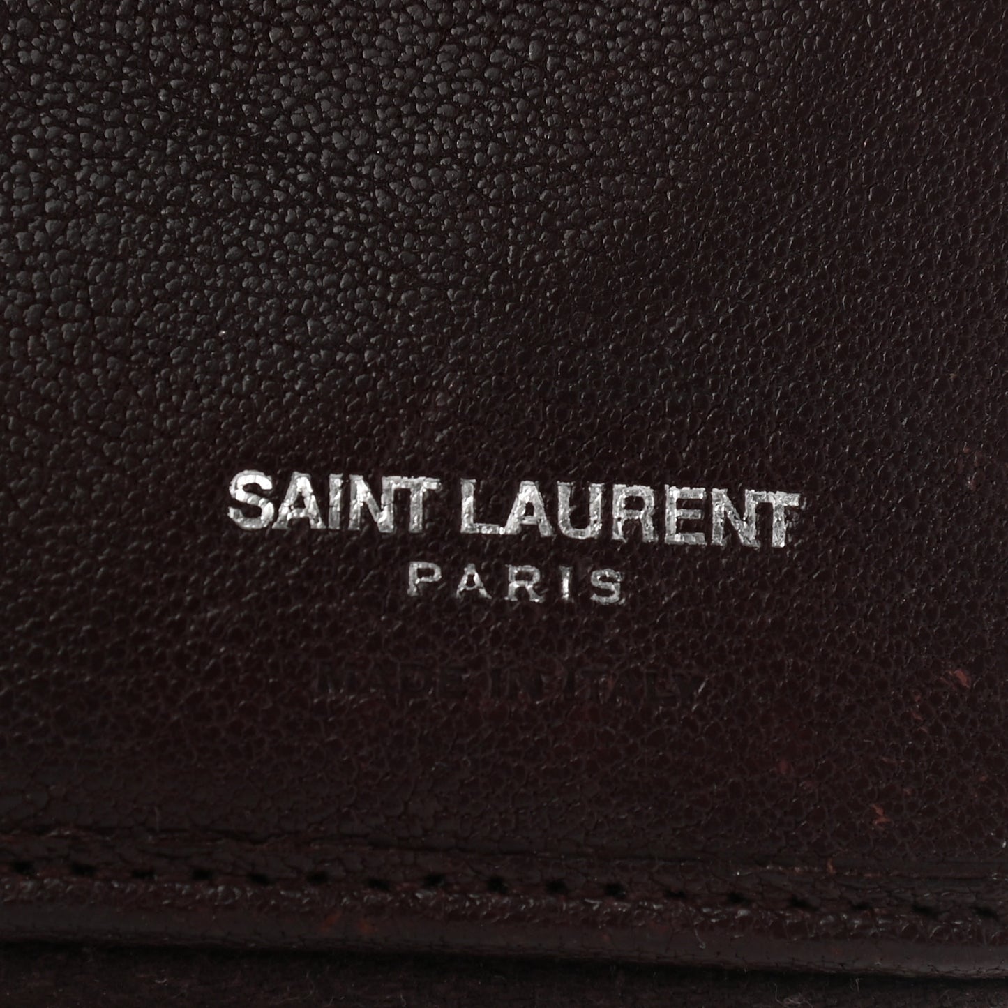 Calfskin Mixed Matelasse Chevron Monogram Compact Zip Around Wallet Dark Brown