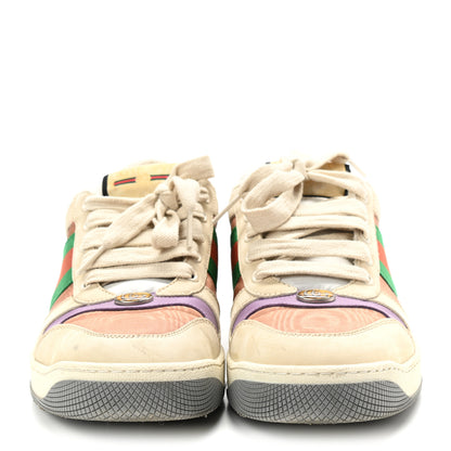 Gucci Moire Fabric Nubuck Web Womens Screener Sneakers 39 Cinnamon Dusty Milk New Lavender 2 of 8