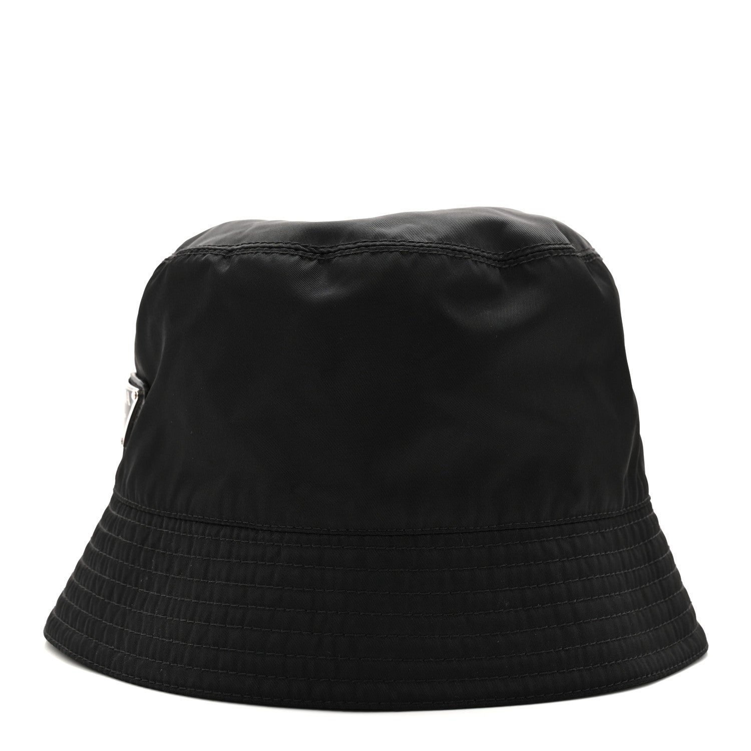 Prada Re-Nylon Metal Triangle Logo Mens Bucket Hat XL Black 3 of 8