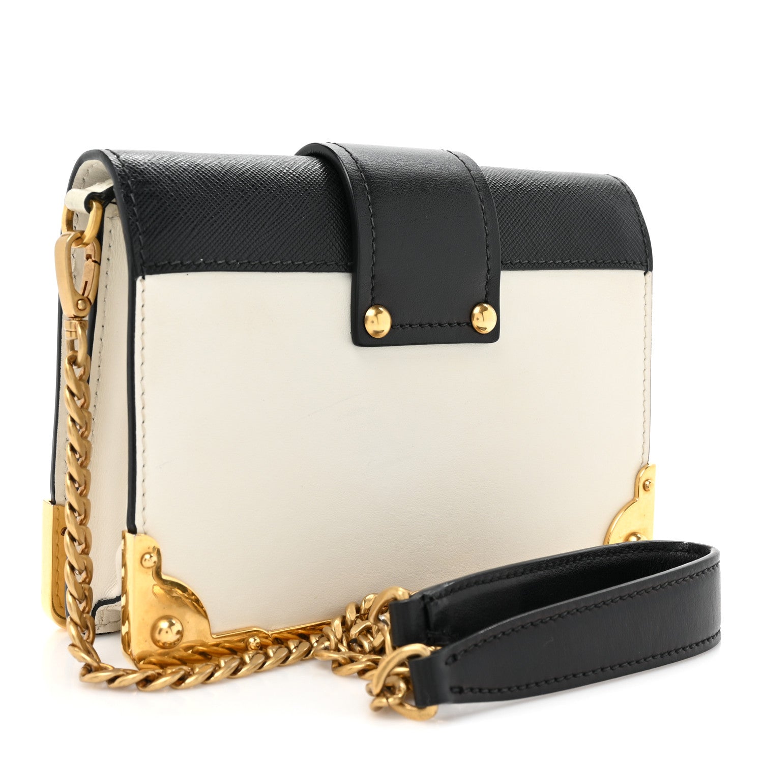 Prada City Calf Saffiano Cahier Bag Talco Black 3 of 11