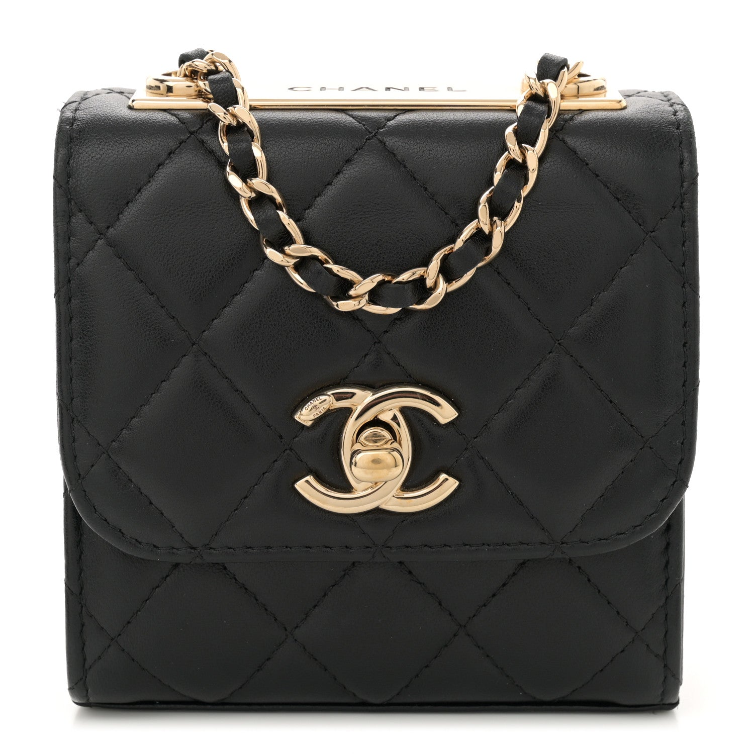 Chanel Lambskin Quilted Mini Trendy CC Chain Wallet Black 1 of 11