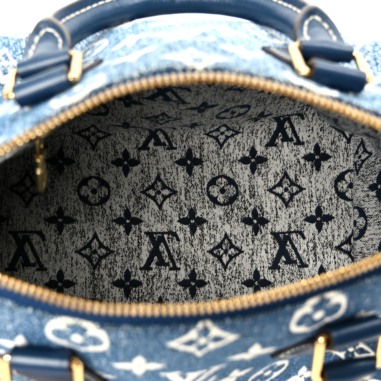 Louis Vuitton Monogram Jacquard Denim Speedy Bandouliere 25 Bleu 5 of 13