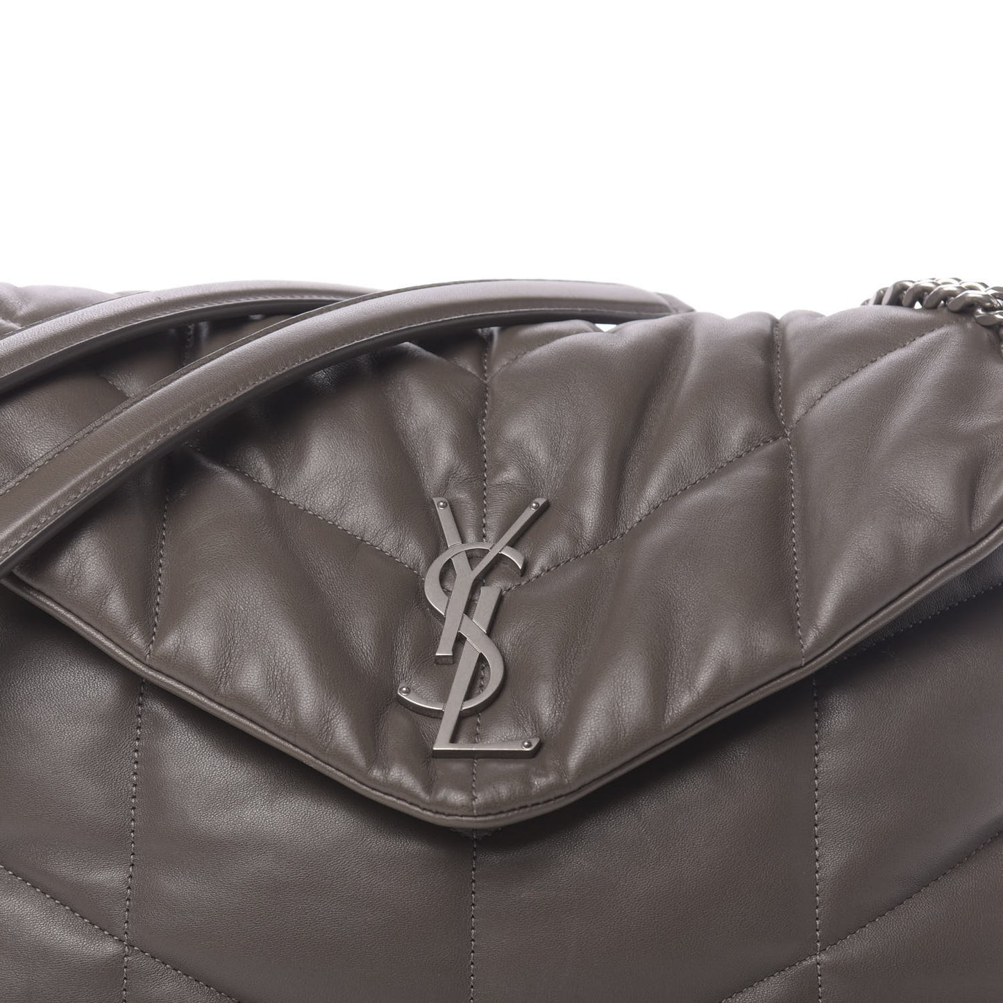 Calfskin Y Quilted Monogram Medium Loulou Chain Satchel Concrete