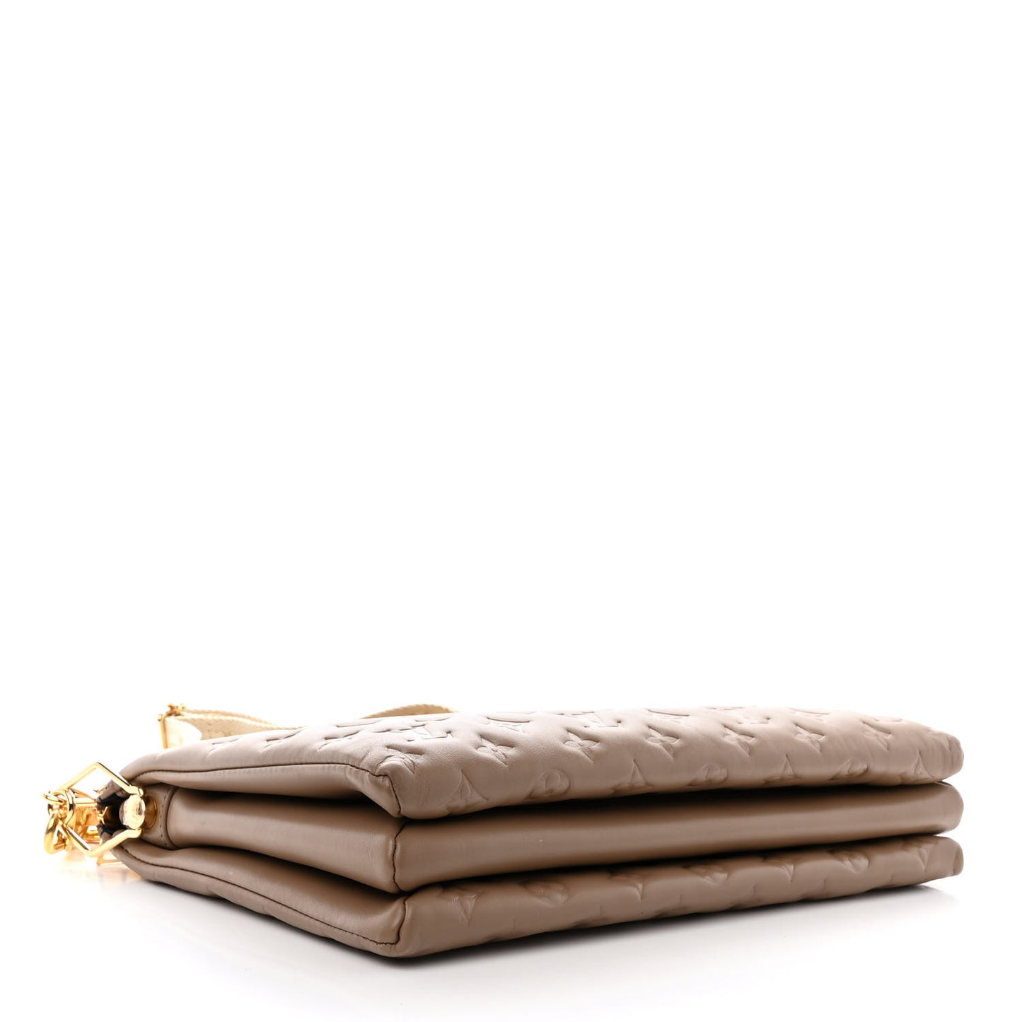 Lambskin Embossed Monogram Coussin MM Taupe