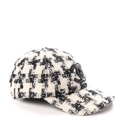 Chanel Tweed CC Cap Hat M Black White 3 of 6