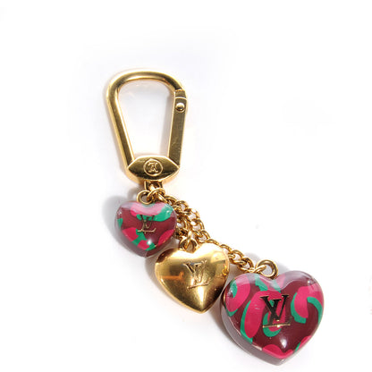 Louis Vuitton Leopard Heart Bag Charm Key Holder Rouge Fauviste 1 of 3